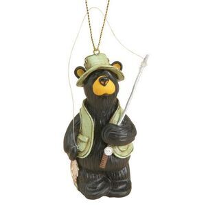Black Bear "Tangled" by Jeff Fleming Fishing Christmas Ornament Bearfoots
